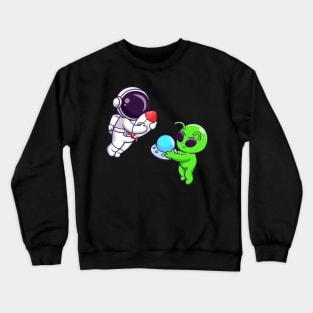 Astronaut and alien Crewneck Sweatshirt